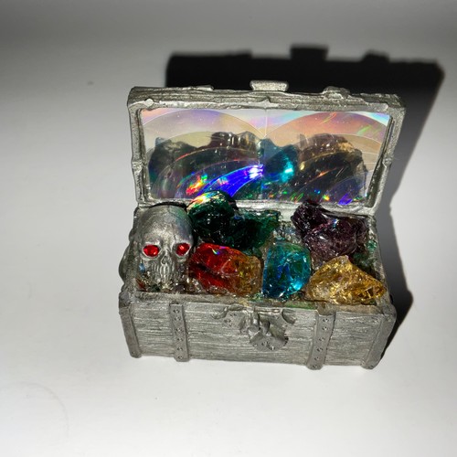 Vintage pewter treasure chest - vintage,